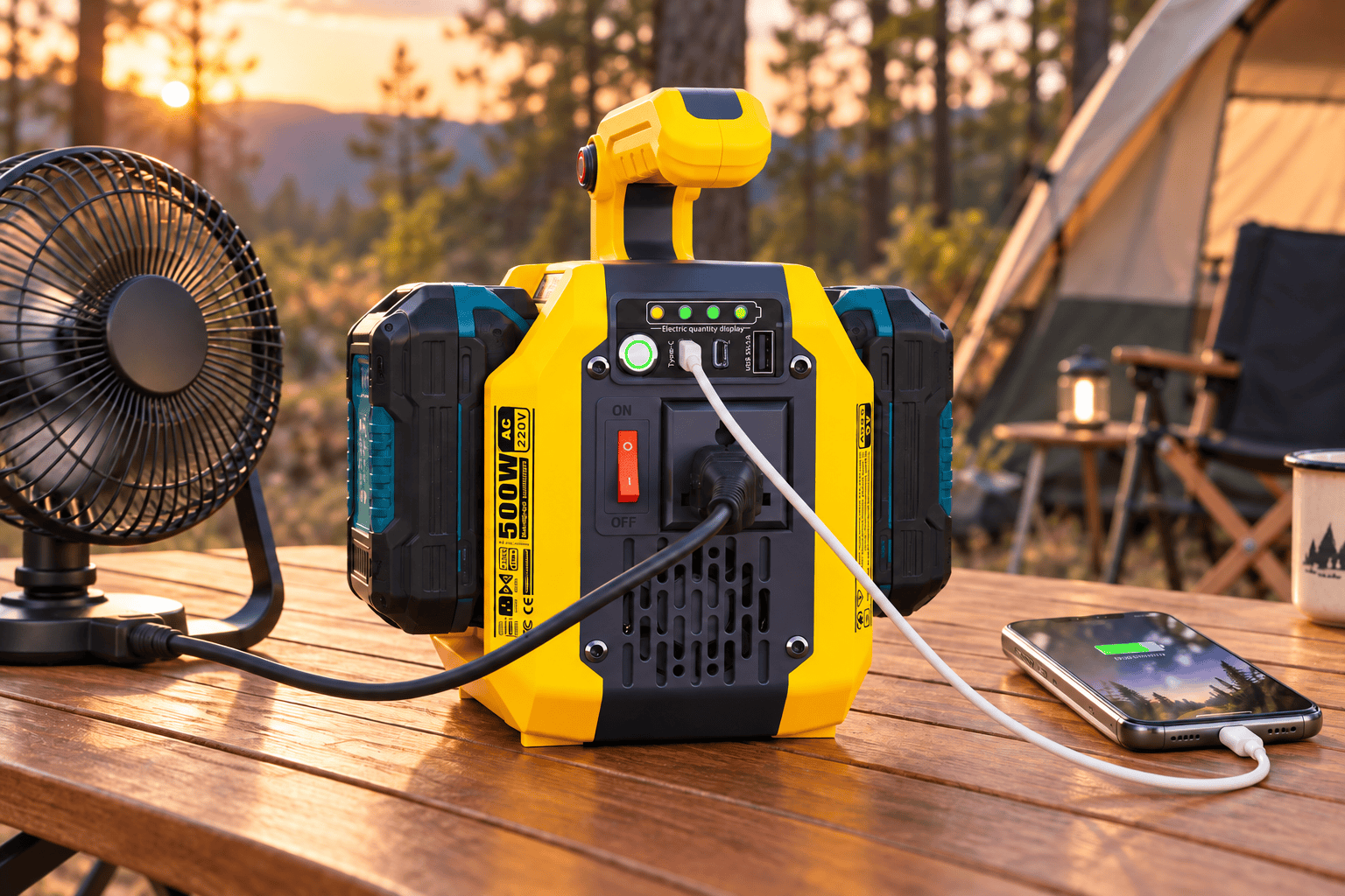 500W Continuous Output Portable Inverter (Battery Not Included), Fortune Vast
